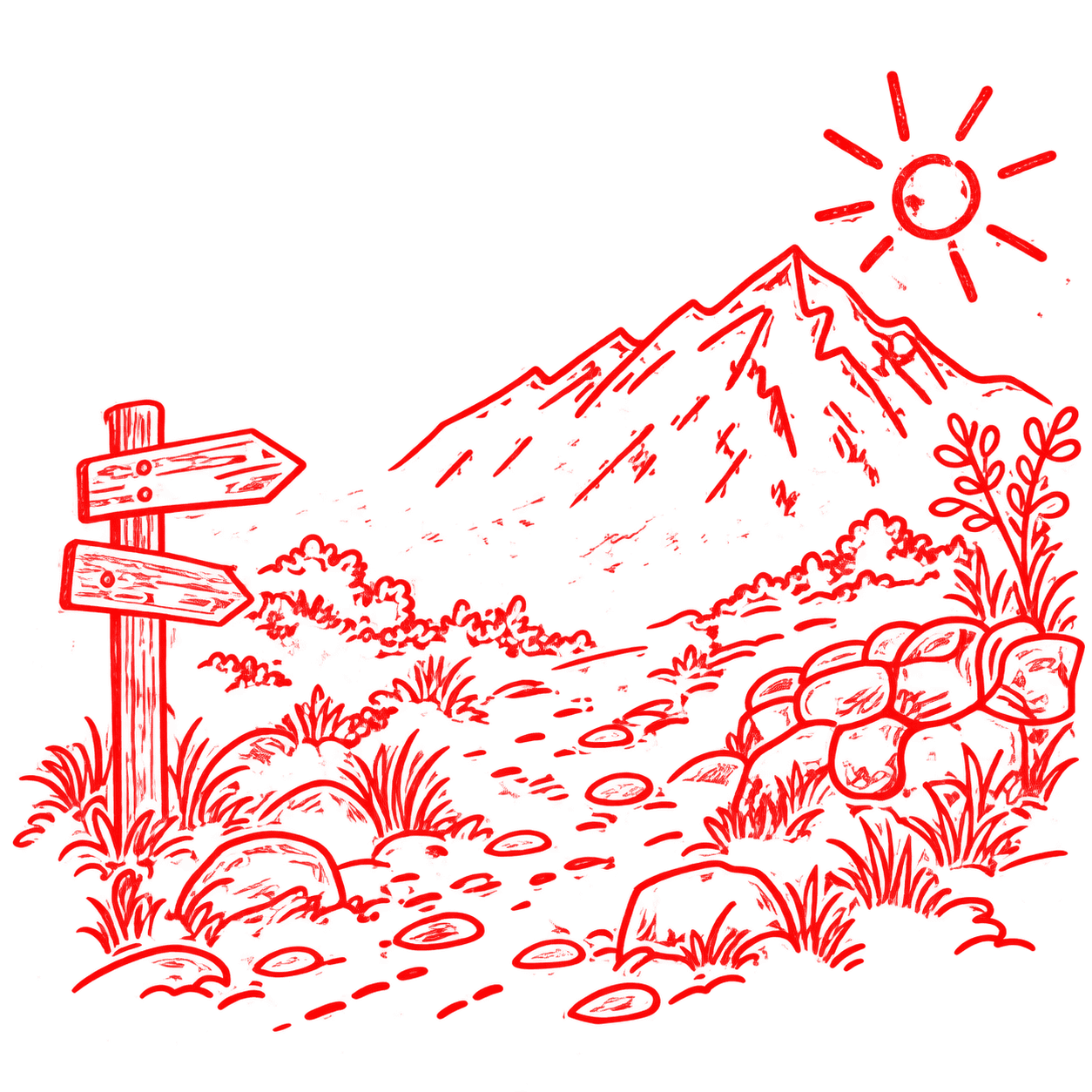 A trail toward mountains